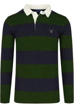 GANT   Regular Fit Longsleeve Poloshirt Grün/blau, Querstreifen