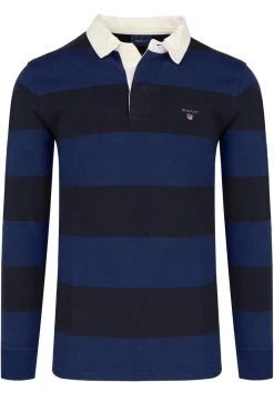GANT   Regular Fit Longsleeve Poloshirt Blau, Querstreifen