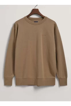 GANT Regular Fit Sweatshirt Rundhals Braun