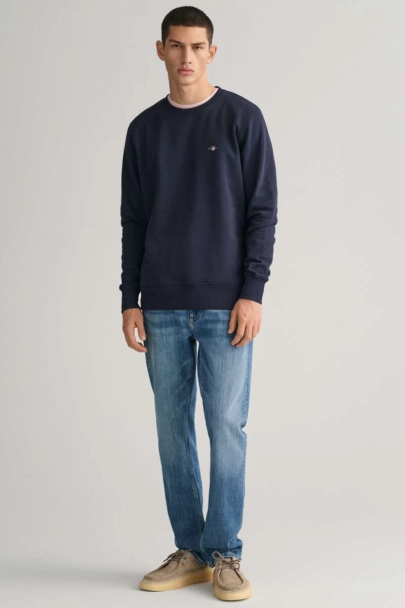 GANT Regular Fit Sweatshirt Rundhals Navy 5 GANT Regular Fit Sweatshirt Rundhals Navy – Bild 5