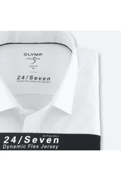 OLYMP Level Five Body Fit Jerseyhemd Weiss, Einfarbig -Ho ho ho, Mode in Grün. 2008 62 00 4 800