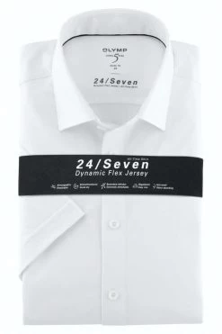 OLYMP Level Five Body Fit Jerseyhemd Weiss, Einfarbig