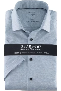 OLYMP Level Five Body Fit Jerseyhemd Hellblau, Meliert