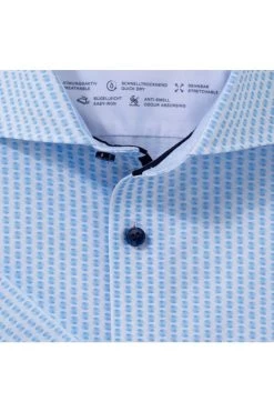 OLYMP Level Five 24/Seven Dynamic Flex Body Fit Jerseyhemd Bleu/weiss, Gemustert -Ho ho ho, Mode in Grün. 2021 32 11 3 800