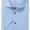 OLYMP Level Five 24/Seven Dynamic Flex Body Fit Jerseyhemd Bleu/weiss, Gemustert