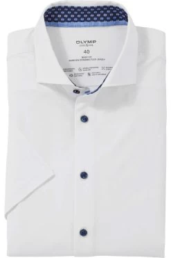 OLYMP Level Five 24/Seven Dynamic Flex Body Fit Jerseyhemd Weiss, Einfarbig