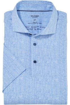 OLYMP Level Five 24/Seven Dynamic Flex Body Fit Jerseyhemd Royal, Meliert