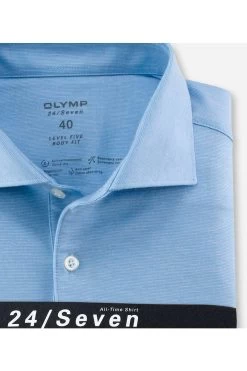 OLYMP Level Five 24/Seven Body Fit Jerseyhemd Bleu, Meliert 7 OLYMP Level Five 24/Seven Body Fit Jerseyhemd Bleu, Meliert -Ho ho ho, Mode in Grün. 2037 12 11 1 800