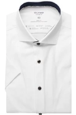 OLYMP Level Five 24/Seven Dynamic Flex Body Fit Hemd Weiss, Einfarbig