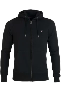 GANT Regular Fit Sweatjacke Mit Kapuze Zip Schwarz