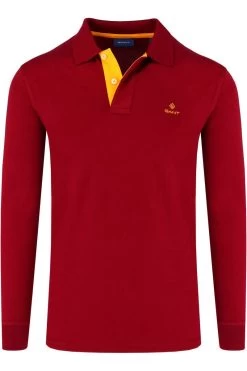 GANT   Regular Fit Longsleeve Poloshirt Rot, Einfarbig
