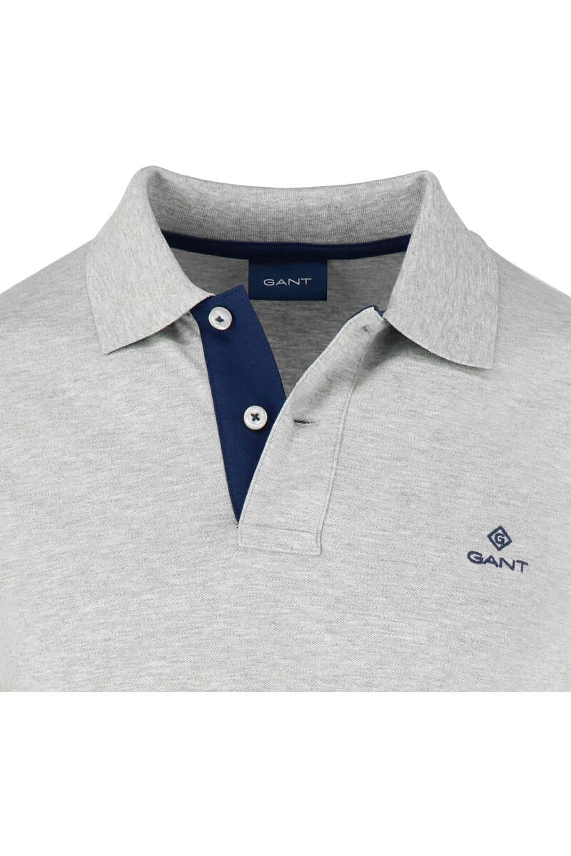 GANT Regular Fit Longsleeve Poloshirt Hellgrau, Einfarbig 2 GANT Regular Fit Longsleeve Poloshirt Hellgrau, Einfarbig – Bild 2