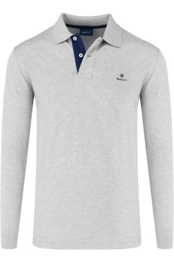 GANT   Regular Fit Longsleeve Poloshirt Hellgrau, Einfarbig