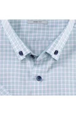 OLYMP Level Five Body Fit Hemd Grün/weiss, Kariert -Ho ho ho, Mode in Grün. 2079 32 88 3 800