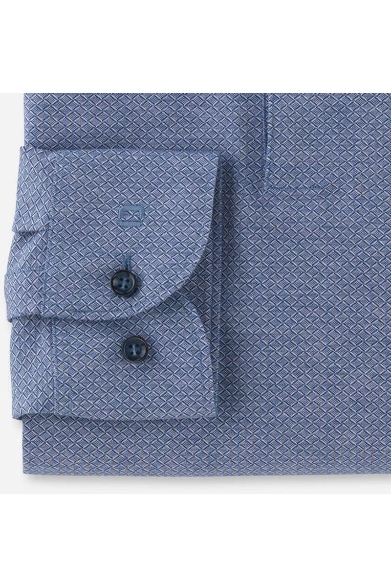 OLYMP Level Five 24/Seven Body Fit Longsleeve Poloshirt Royal, Gemustert 3 OLYMP Level Five 24/Seven Body Fit Longsleeve Poloshirt Royal, Gemustert – Bild 3