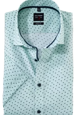 OLYMP Level Five Body Fit Hemd Grün/marine, Gemustert