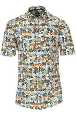 Redmond Regular Fit Hemd Grün, Gemustert