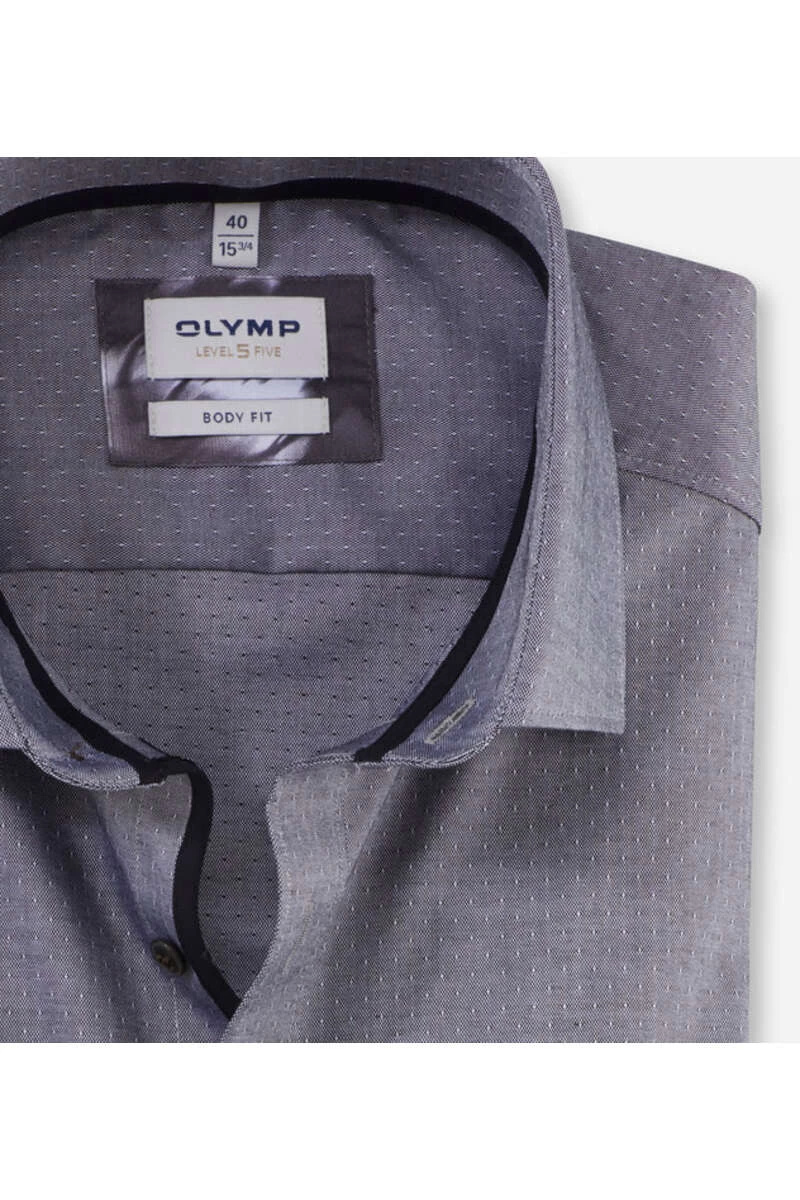 OLYMP Level Five Body Fit Hemd Schwarz, Faux-uni 2 OLYMP Level Five Body Fit Hemd Schwarz, Faux-uni – Bild 2