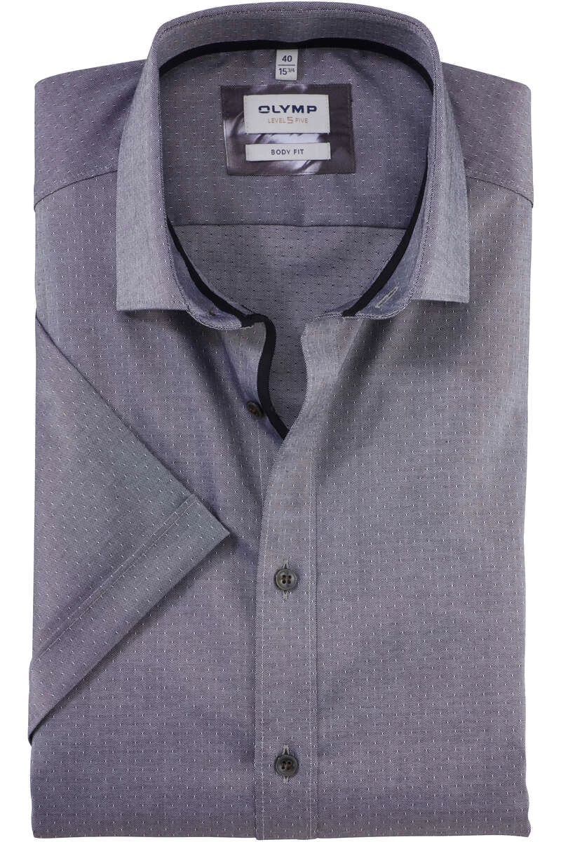 OLYMP Level Five Body Fit Hemd Schwarz, Faux-uni 1 OLYMP Level Five Body Fit Hemd Schwarz, Faux-uni