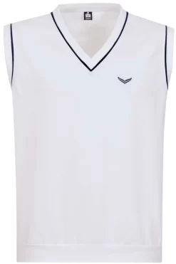 TRIGEMA Comfort Fit Herren Pullunder V-Ausschnitt Weiss