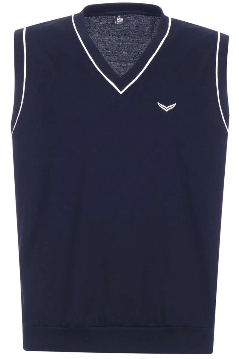TRIGEMA Comfort Fit Herren Pullunder V-Ausschnitt Navy 1 TRIGEMA Comfort Fit Herren Pullunder V-Ausschnitt Navy