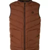 No-Excess No Excess Regular Fit Herren Steppweste Zip Braun