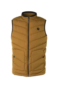 No-Excess No Excess Regular Fit Herren Steppweste Zip Gelb