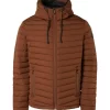 No-Excess No Excess Regular Fit Herren Steppjacke Kapuze Braun