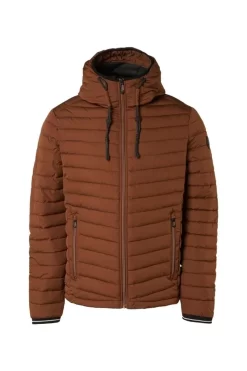 No-Excess No Excess Regular Fit Herren Steppjacke Kapuze Braun