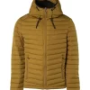 No-Excess No Excess Regular Fit Herren Steppjacke Kapuze Gelb