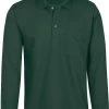 TRIGEMA   Comfort Fit Longsleeve Poloshirt Dunkelgrün, Einfarbig