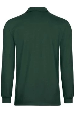 TRIGEMA   Comfort Fit Longsleeve Poloshirt Dunkelgrün, Einfarbig -Ho ho ho, Mode in Grün. 21652 053 9 800