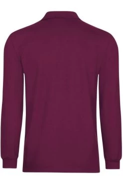TRIGEMA   Comfort Fit Longsleeve Poloshirt Sangria, Einfarbig -Ho ho ho, Mode in Grün. 21652 089 9 800
