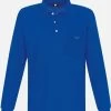 TRIGEMA   Comfort Fit Longsleeve Poloshirt Blau, Einfarbig