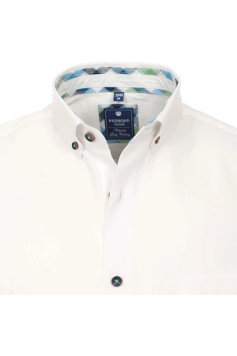 Redmond Casual Regular Fit Hemd Weiss, Einfarbig 2 Redmond Casual Regular Fit Hemd Weiss, Einfarbig – Bild 2