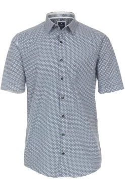 Redmond Casual Modern Fit Hemd Blau/grün, Gemustert
