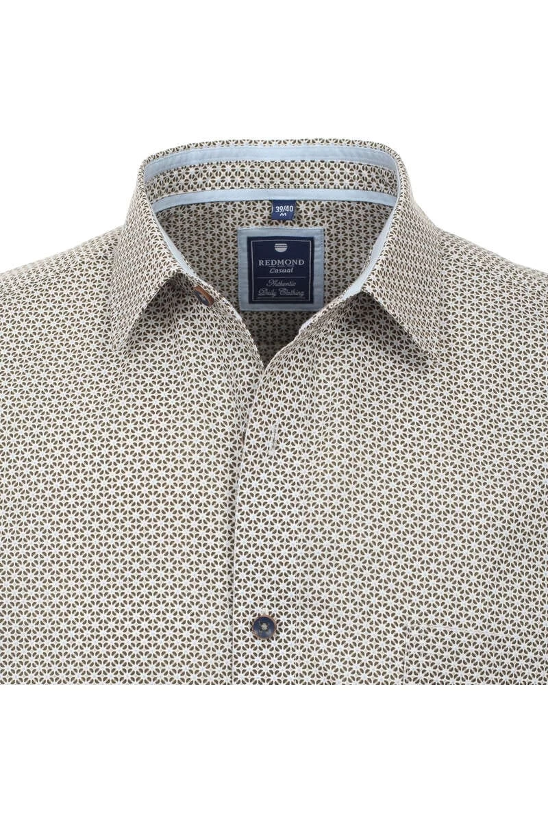 Redmond Casual Modern Fit Hemd Braun/blau, Gemustert 2 Redmond Casual Modern Fit Hemd Braun/blau, Gemustert – Bild 2