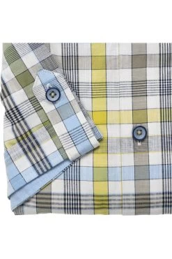 Redmond Casual Regular Fit Hemd Blau/gelb, Kariert -Ho ho ho, Mode in Grün. 221470999 10 2 800