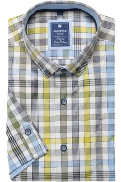 Redmond Casual Regular Fit Hemd Blau/gelb, Kariert