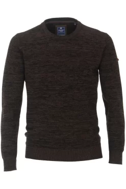 Redmond Casual Regular Fit Herren Pullover Rundhals Oliv