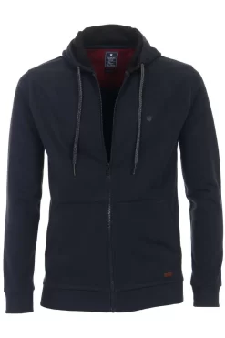 Redmond Casual Regular Fit Sweatjacke Mit Kapuze Zip Blau