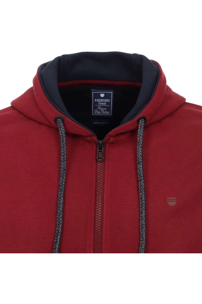 Redmond Casual Regular Fit Sweatjacke Mit Kapuze Zip Rot 2 Redmond Casual Regular Fit Sweatjacke Mit Kapuze Zip Rot – Bild 2