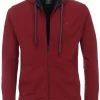 Redmond Casual Regular Fit Sweatjacke Mit Kapuze Zip Rot