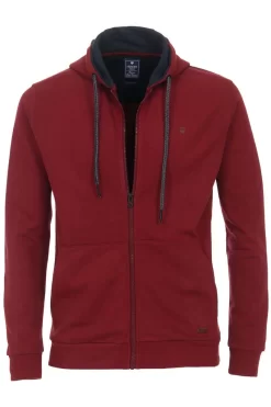 Redmond Casual Regular Fit Sweatjacke Mit Kapuze Zip Rot