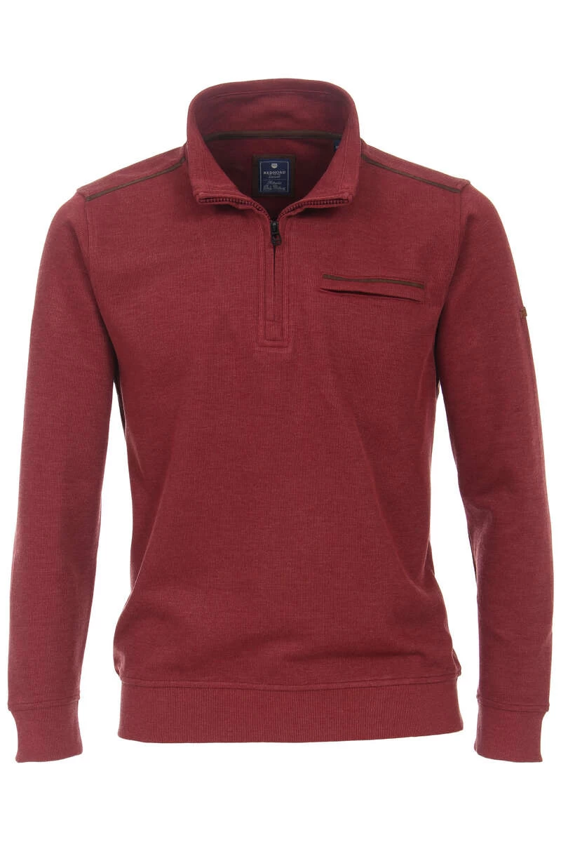 Redmond Casual Regular Fit TroyerStehkragen Rot 1 Redmond Casual Regular Fit TroyerStehkragen Rot