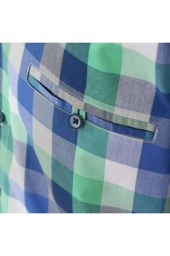 Redmond Casual Regular Fit Hemd Grün/blau, Kariert -Ho ho ho, Mode in Grün. 231120999 60 4 800