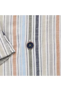 Redmond Casual Regular Fit Leinenhemd Blau/grün, Gestreift -Ho ho ho, Mode in Grün. 231160999 60 3 800