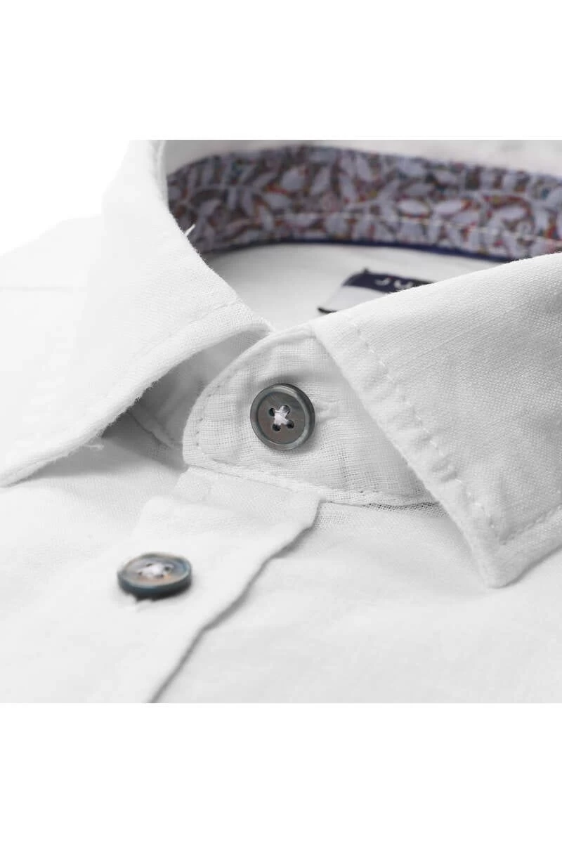 Jupiter Casual Regular Fit Leinenhemd Weiss, Einfarbig 2 Jupiter Casual Regular Fit Leinenhemd Weiss, Einfarbig – Bild 2