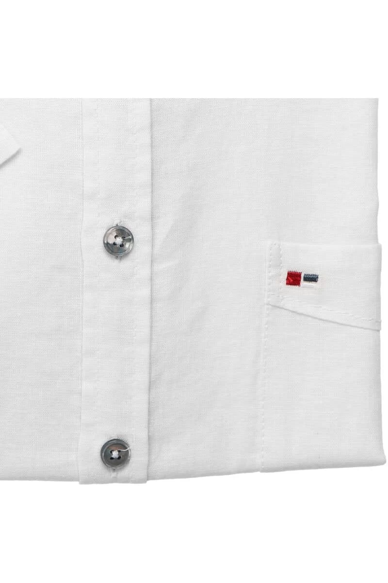 Jupiter Casual Regular Fit Leinenhemd Weiss, Einfarbig 5 Jupiter Casual Regular Fit Leinenhemd Weiss, Einfarbig – Bild 5