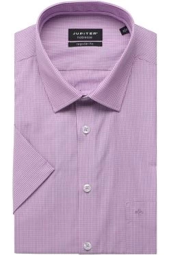 Jupiter Regular Fit Hemd Violett, Kariert